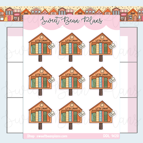 Fall Little Library Vinyl Planner Stickers | Ddl 1420