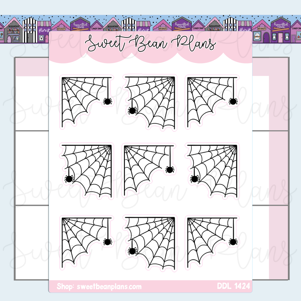 Spider Webs Vinyl Planner Stickers | Ddl 1424