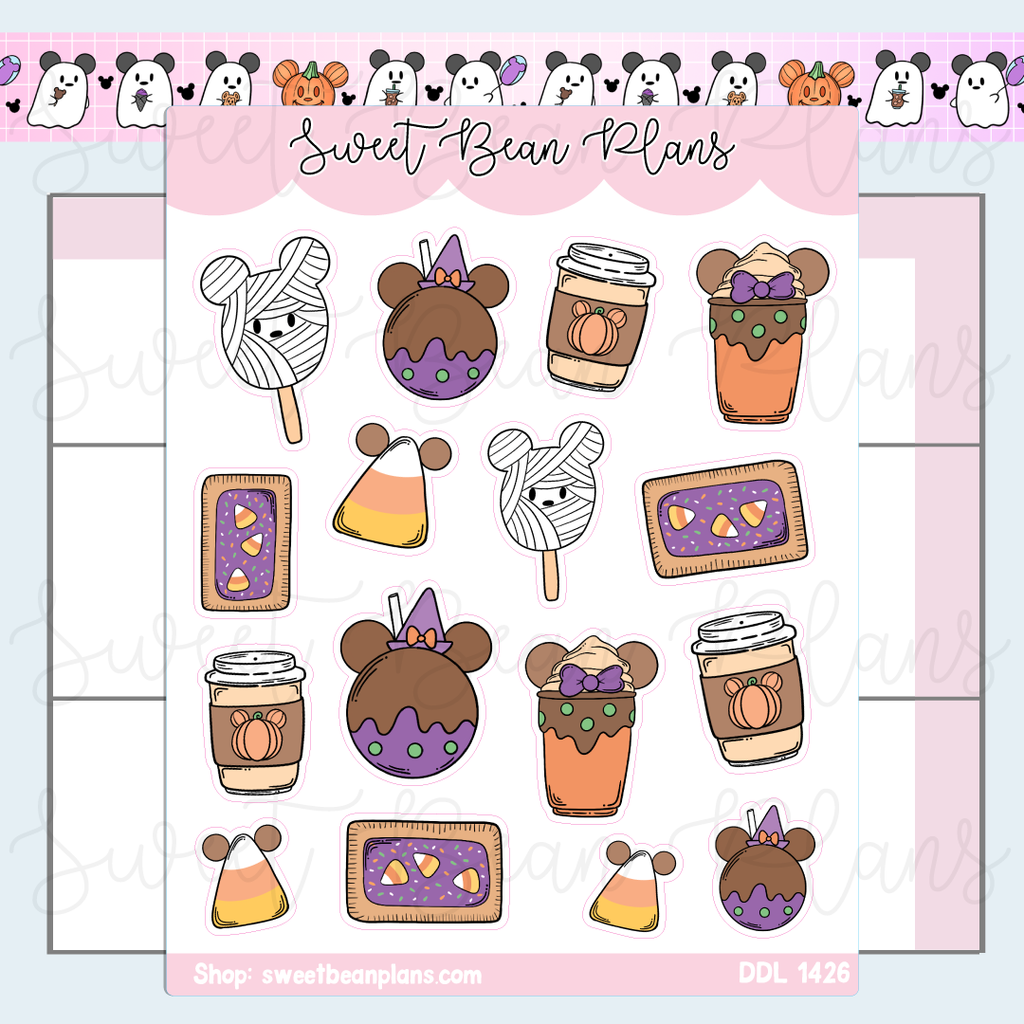 Spooky Park Snacks Vinyl Planner Stickers | Ddl 1426