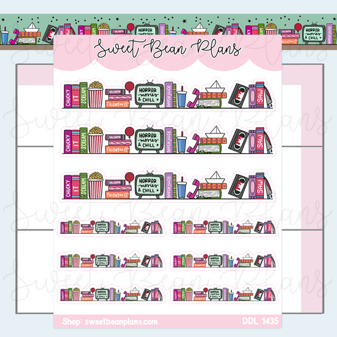 Horror Movies Shelf Vinyl Planner Stickers | Ddl 1435