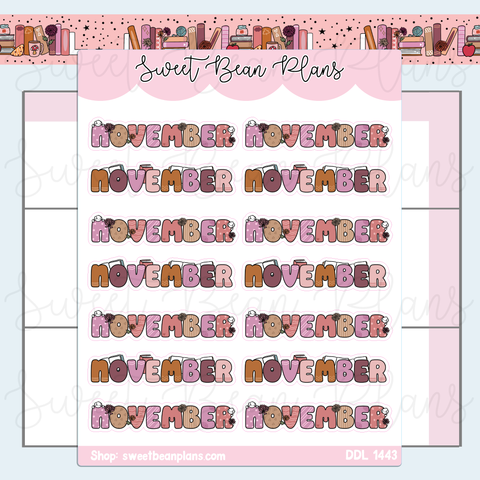 November 2025 Banners Vinyl Planner Stickers | Ddl 1443