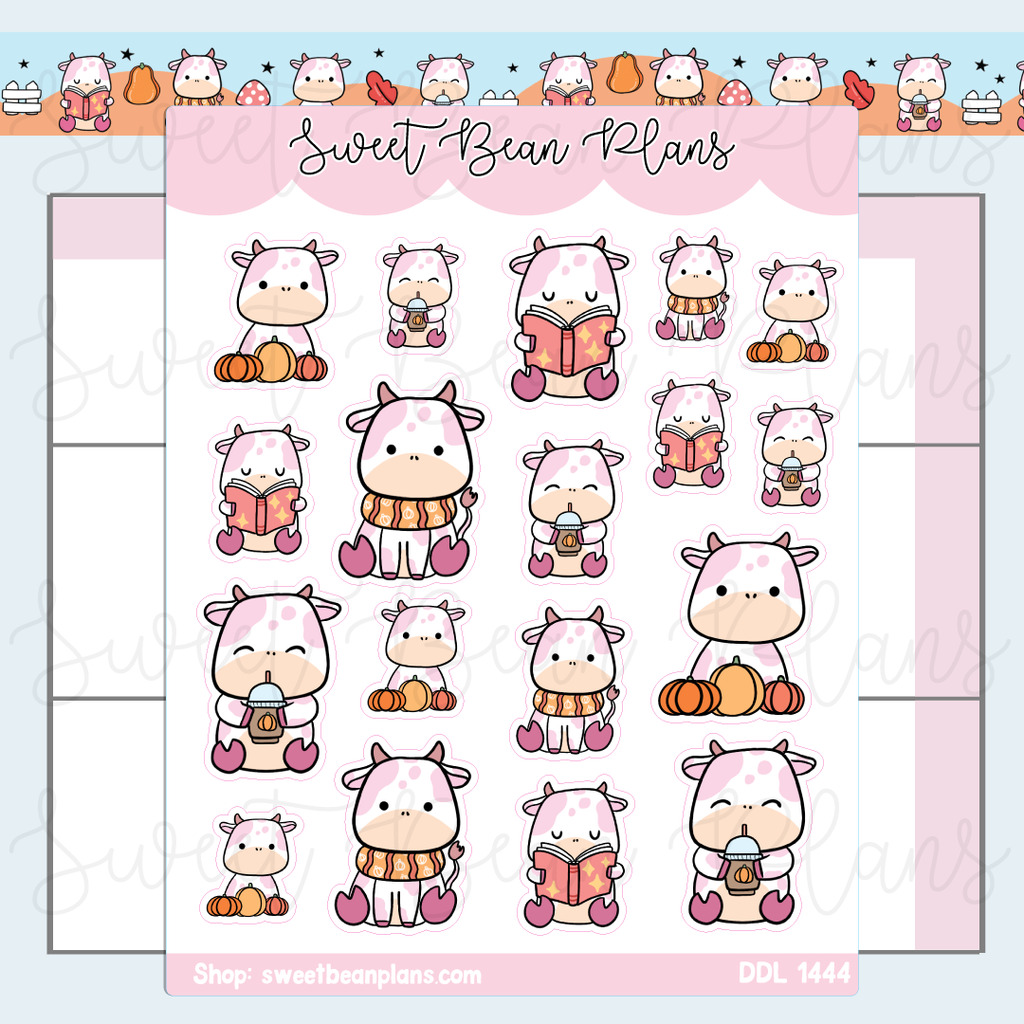 Pumpkin Cows Vinyl Planner Stickers | Ddl 1444