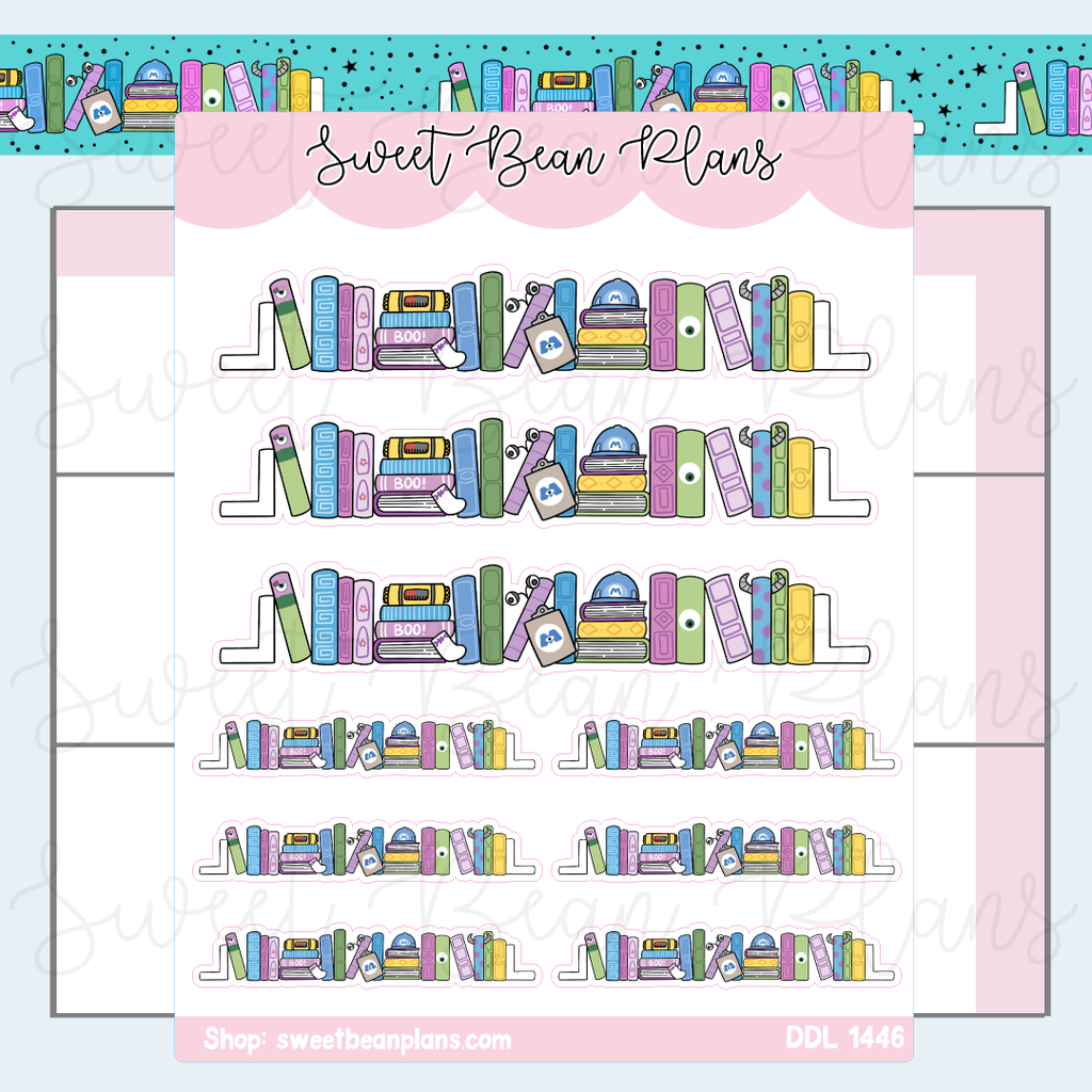 Monsters Bookshelf Vinyl Planner Stickers | Ddl 1446