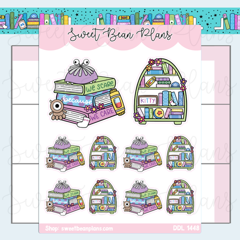 Monster Book Stack Vinyl Planner Stickers | Ddl 1448