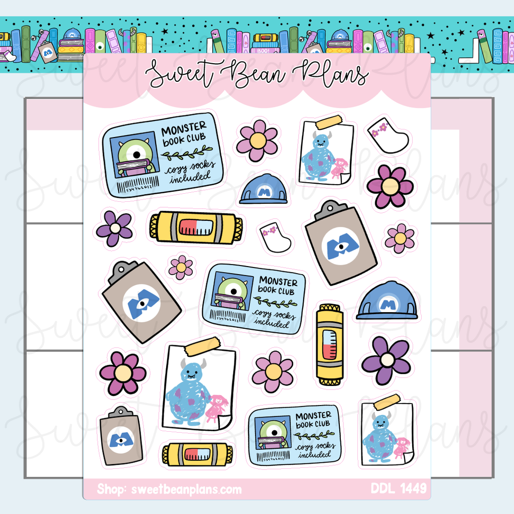 Monsters Doodles Vinyl Planner Stickers | Ddl 1449