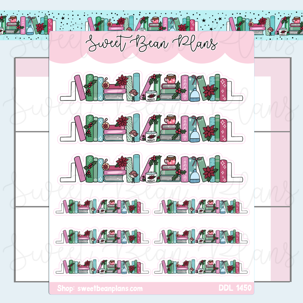 December 2025 Bookshelf Vinyl Planner Stickers | Ddl 1450