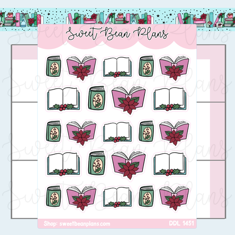 December 2025 Books Vinyl Planner Stickers | Ddl 1451