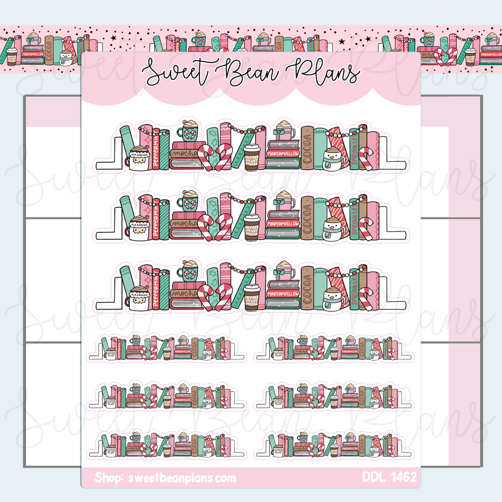 Peppermint Bookshelf 2.0 Vinyl Planner Stickers | Ddl 1462