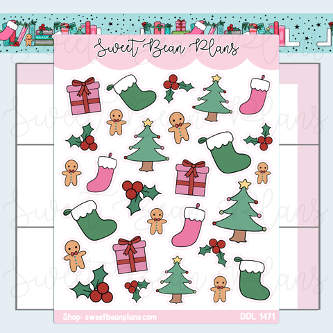Merry Doodles Vinyl Planner Stickers | Ddl 1471