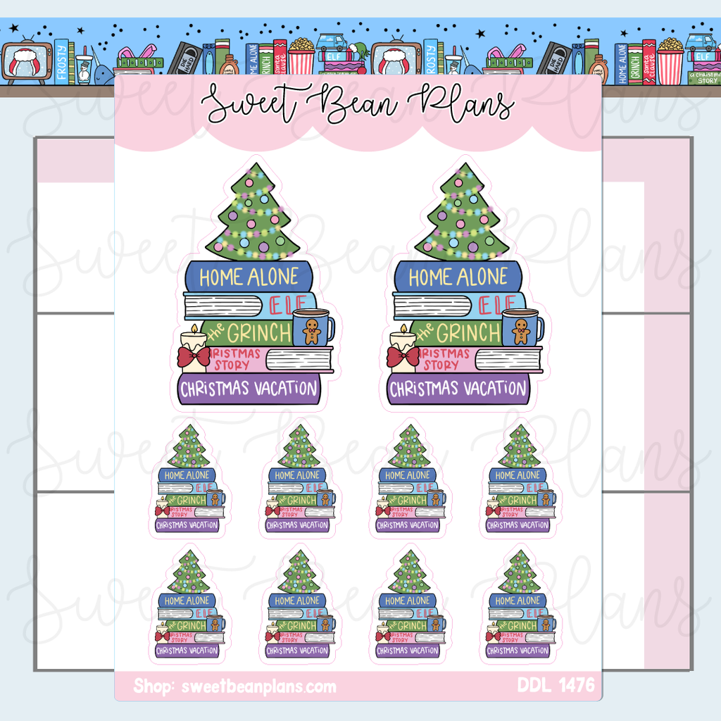 Xmas Movie Stack Vinyl Planner Stickers | Ddl 1476