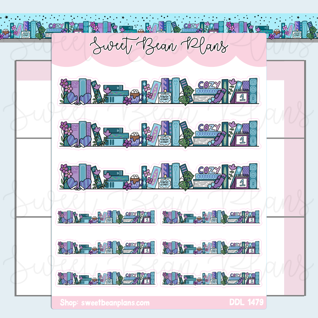 January 2026 Bookshelf Vinyl Planner Stickers | Ddl 1479