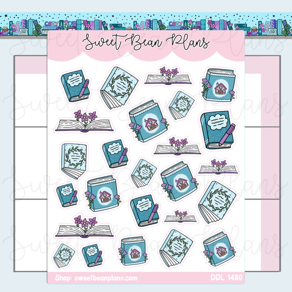 January 2026 Books Vinyl Planner Stickers | Ddl 1480