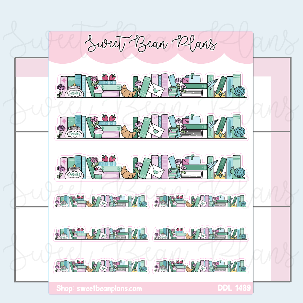 February 2026 Bookshelf Vinyl Planner Stickers | Ddl 1489