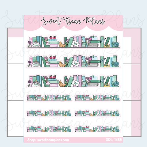 February 2026 Bookshelf Vinyl Planner Stickers | Ddl 1489