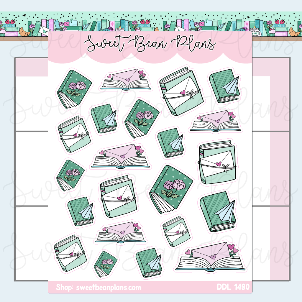 February 2026 Books Vinyl Planner Stickers | Ddl 1490