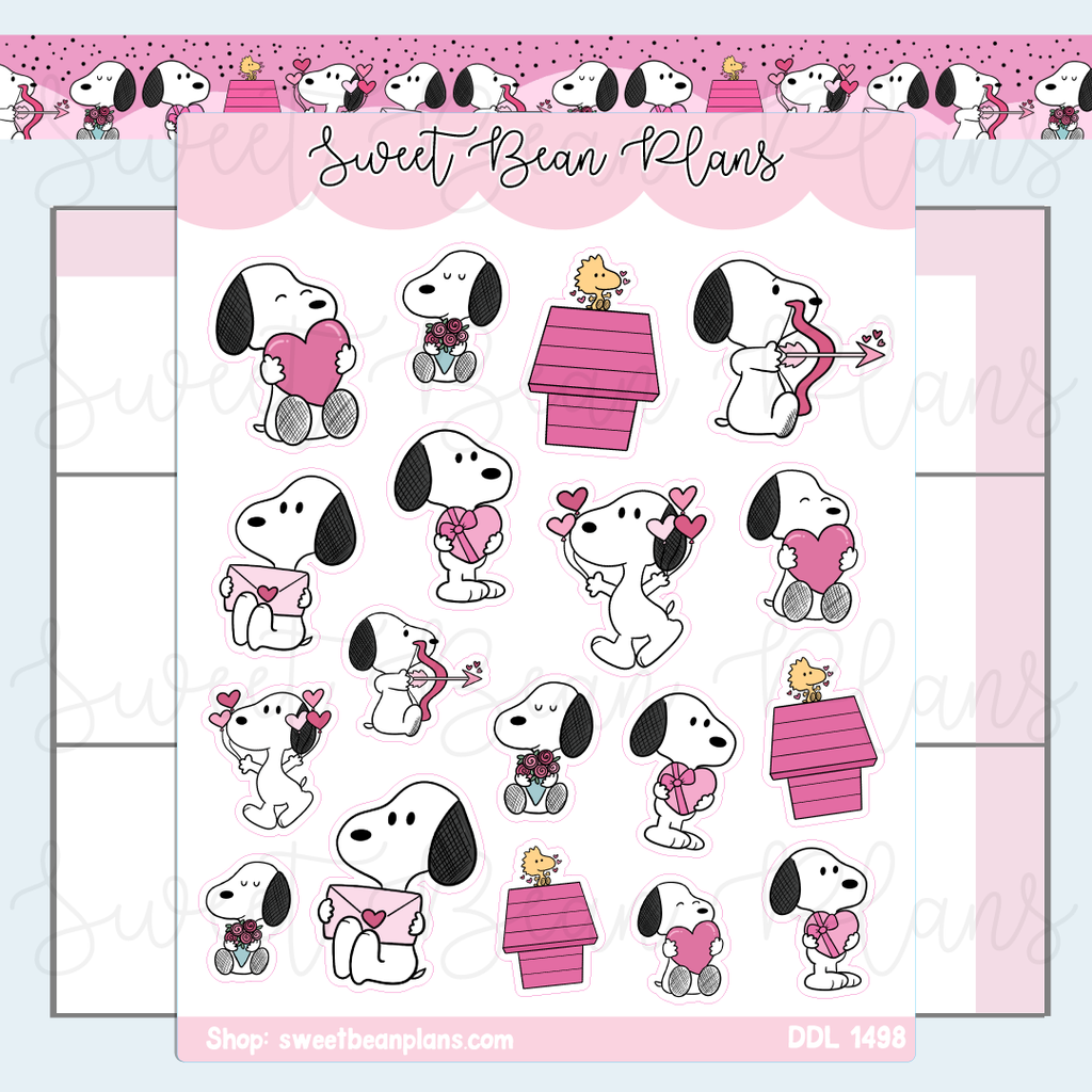 Puppy Love Doodles Vinyl Planner Stickers | Ddl 1498