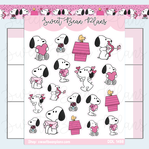 Puppy Love Doodles Vinyl Planner Stickers | Ddl 1498