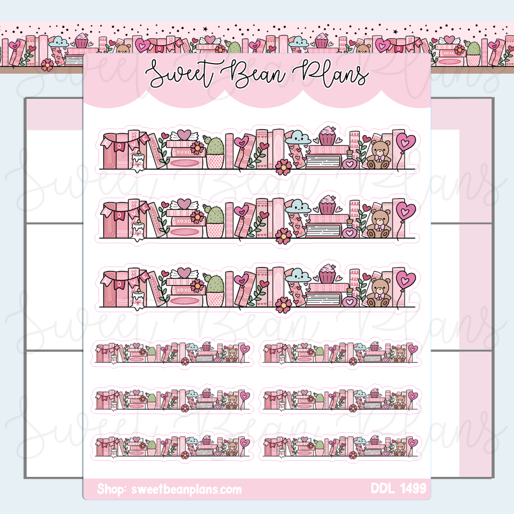 Love Day Bookshelf Vinyl Planner Stickers | Ddl 1499