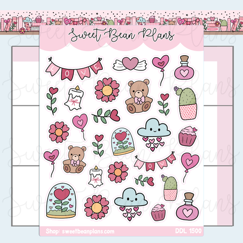 Love Day Doodles Vinyl Planner Stickers | Ddl 1500