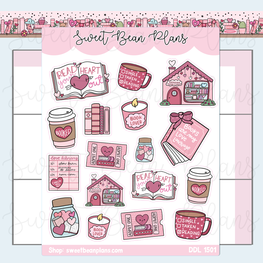 Love Day Bookish Vinyl Planner Stickers | Ddl 1501