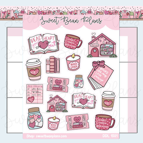 Love Day Bookish Vinyl Planner Stickers | Ddl 1501