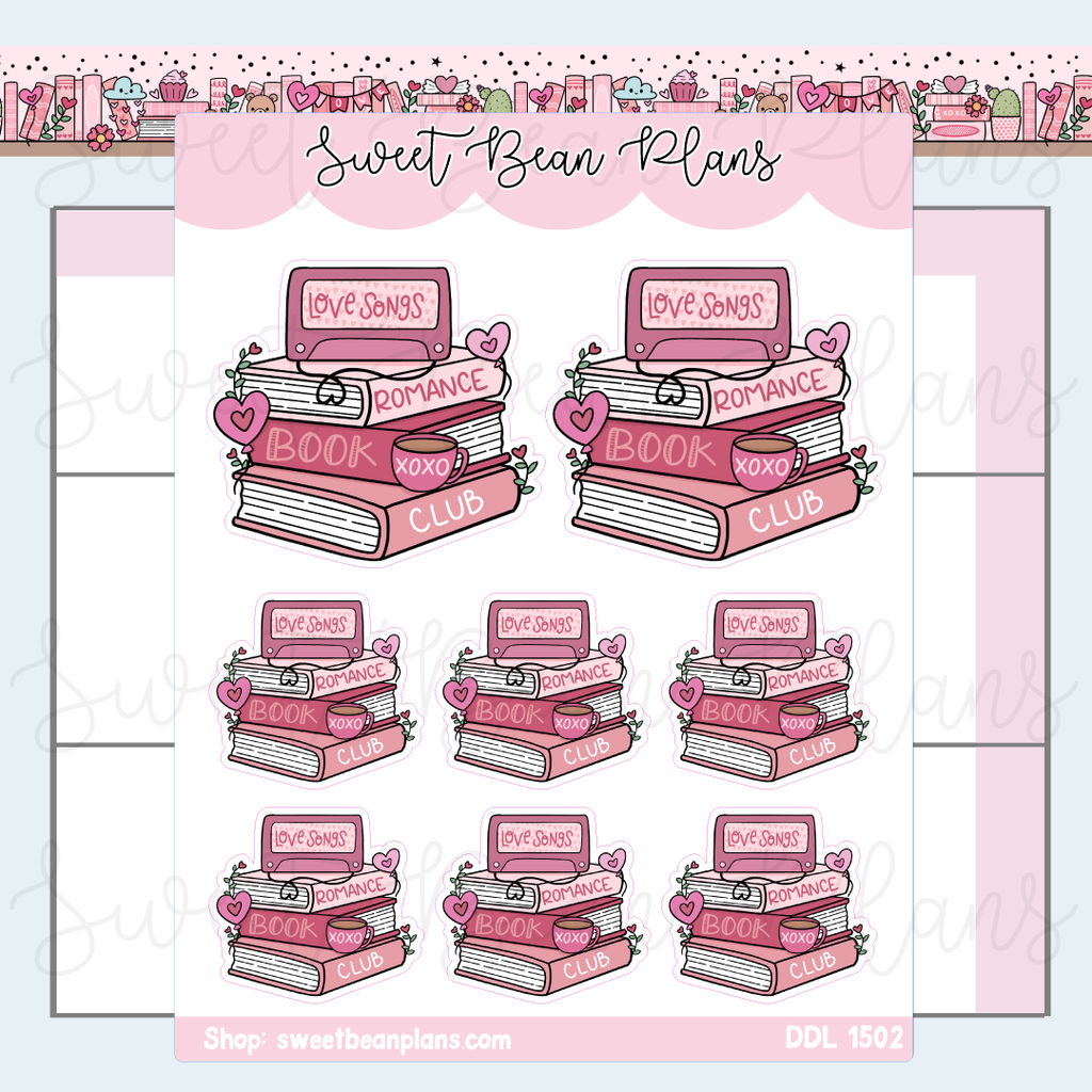 Love Day Book Stack Vinyl Planner Stickers | Ddl 1502