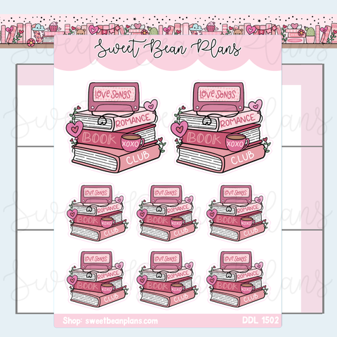 Love Day Book Stack Vinyl Planner Stickers | Ddl 1502