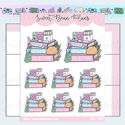 Cozy Hobbies Book Stack Vinyl Planner Stickers | Ddl 1503