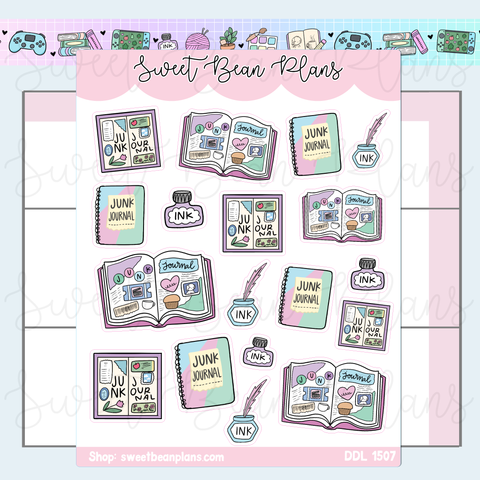 Junk Journal Hobby Vinyl Planner Stickers | Ddl 1507