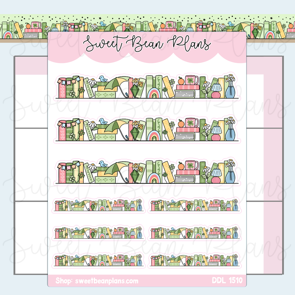 March 2026 Bookshelf Vinyl Planner Stickers | Ddl 1510
