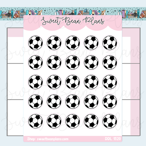 Soccer Doodles Vinyl Planner Stickers | Ddl 1520