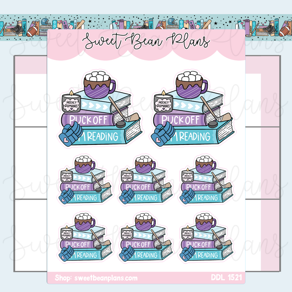 Puck Off Book Stack Vinyl Planner Stickers | Ddl 1521