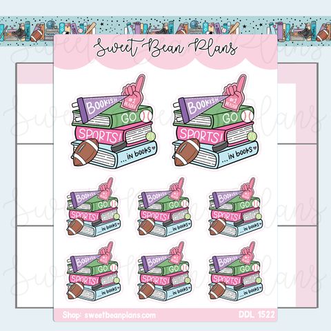 Go Sports Book Stack Vinyl Planner Stickers | Ddl 1522