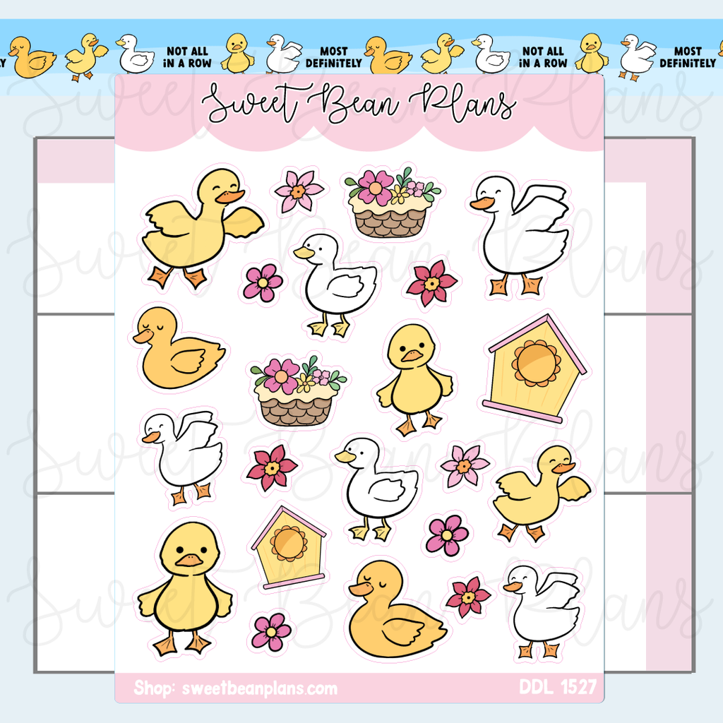 Spring Ducks Vinyl Planner Stickers | Ddl 1527