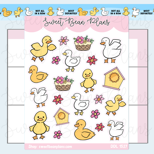 Spring Ducks Vinyl Planner Stickers | Ddl 1527 – Sweet Bean Plans