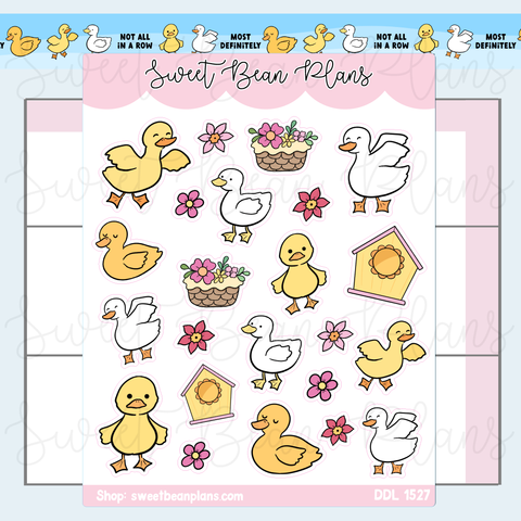 Spring Ducks Vinyl Planner Stickers | Ddl 1527