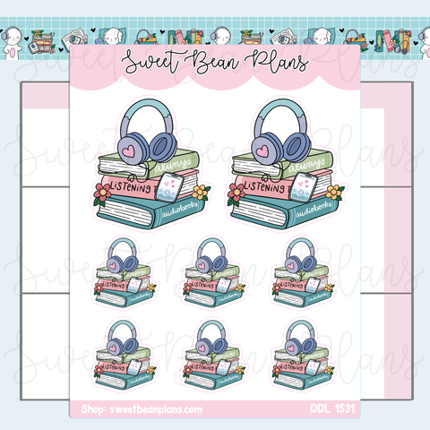 Audiobook Stack Vinyl Planner Stickers | Ddl 1531