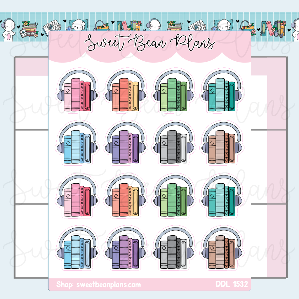 Rainbow Audiobooks Vinyl Planner Stickers | Ddl 1532