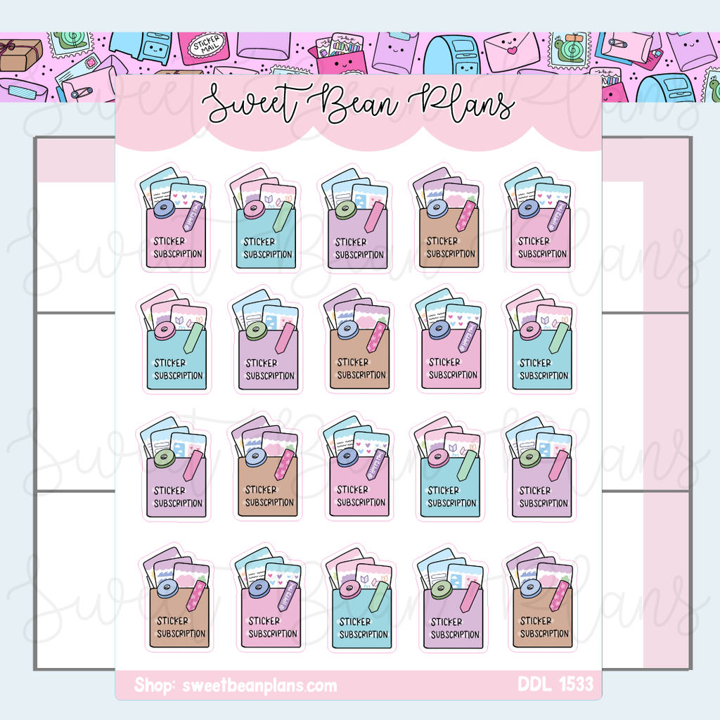 Sticker Subscription Doodles Vinyl Planner Stickers | Ddl 1533