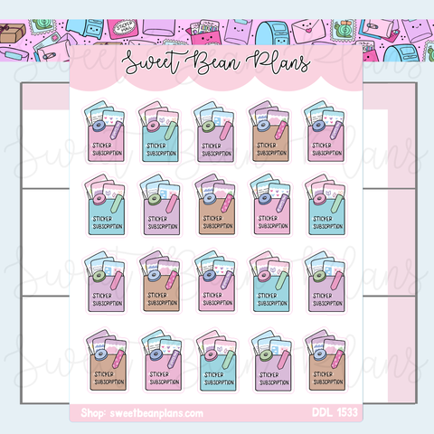 Sticker Subscription Doodles Vinyl Planner Stickers | Ddl 1533