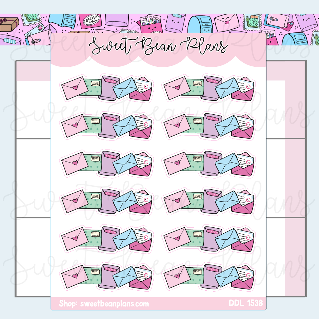 Cute Mail Banners Vinyl Planner Stickers | Ddl 1538