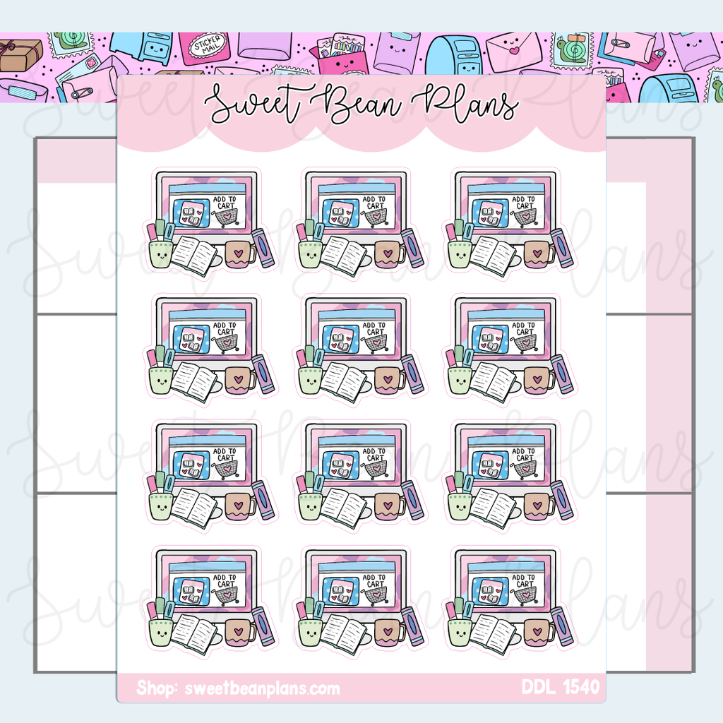 Online Shopping Desk Vinyl Planner Stickers | Ddl 1540