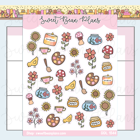 April 2026 Doodles Vinyl Planner Stickers | Ddl 1544