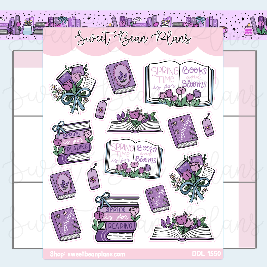 Books & Blooms Vinyl Planner Stickers | Ddl 1550