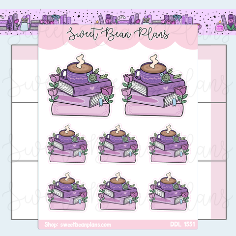 Bloom Book Stack Vinyl Planner Stickers | Ddl 1551