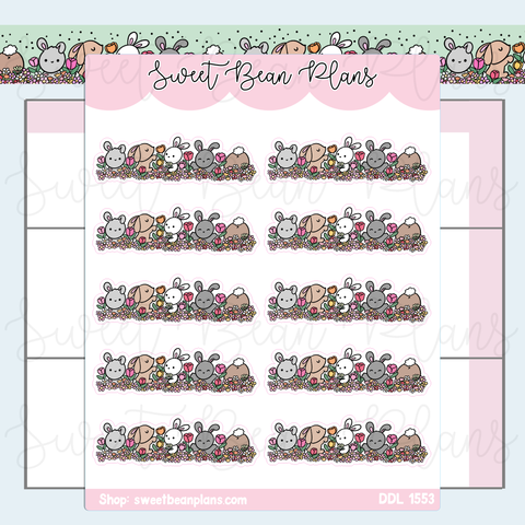 Bunny Banners Vinyl Planner Stickers | Ddl 1553