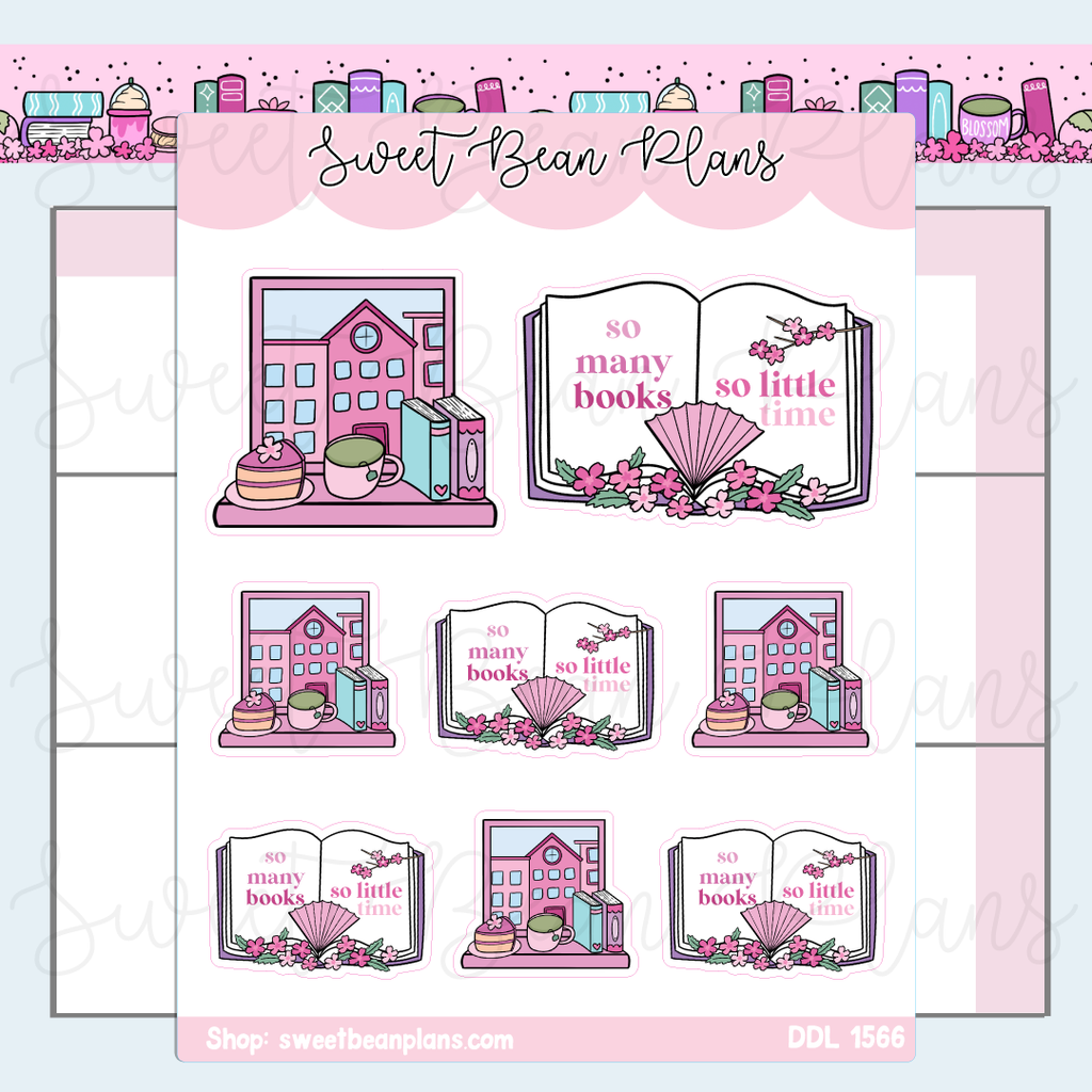 So Many Books Blossom Vinyl Planner Stickers | Ddl 1566