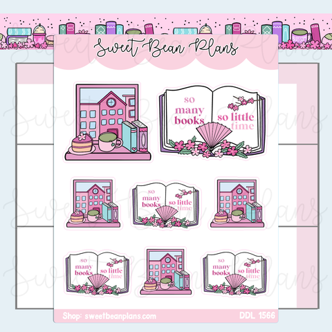 So Many Books Blossom Vinyl Planner Stickers | Ddl 1566