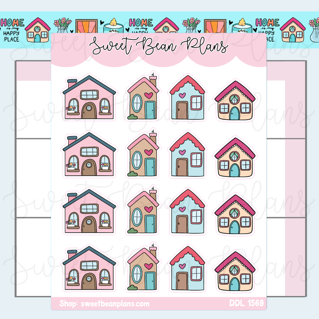 House Doodles Vinyl Planner Stickers | Ddl 1569