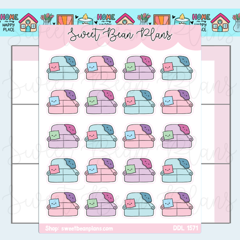 Couch Doodles Vinyl Planner Stickers | Ddl 1571